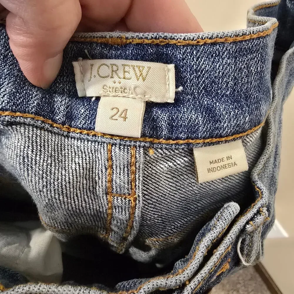 Women's J. Crew Toothpick Distressed Denim Jeans | Size 24